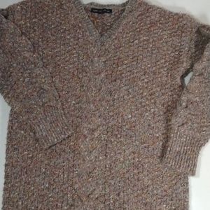 Adrienne Vittadini Knit Multicolor Sweater Size M Outdoor Fall Winter Festive
